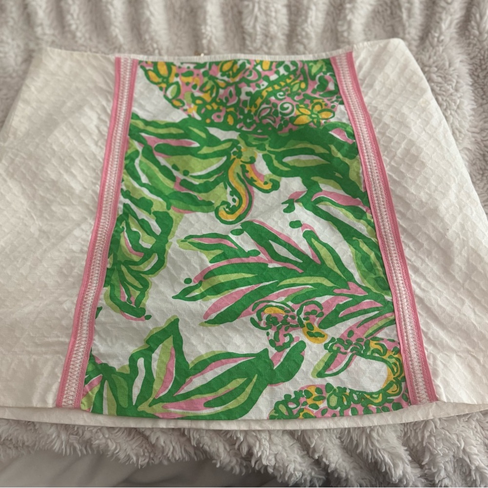 Lilly Pulitzer Green and Pink Mini Skirt